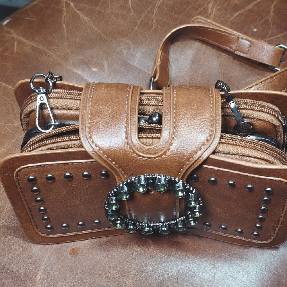 Stylish Brown Studded Wristlet